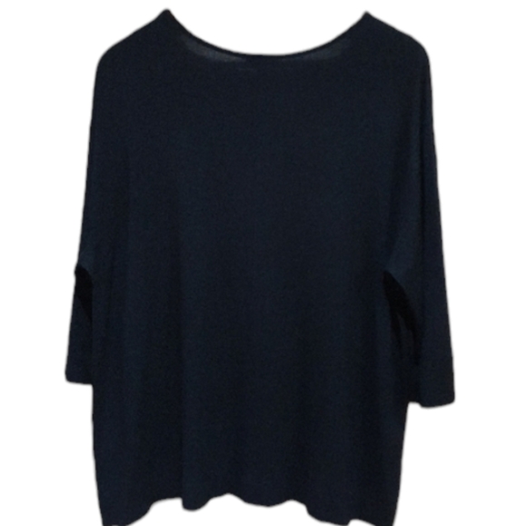 J. Jill Women's Size Large Wearever 3/4 Sleeve Jersey Knit Pullover Top in Black - Picture 3 of 5